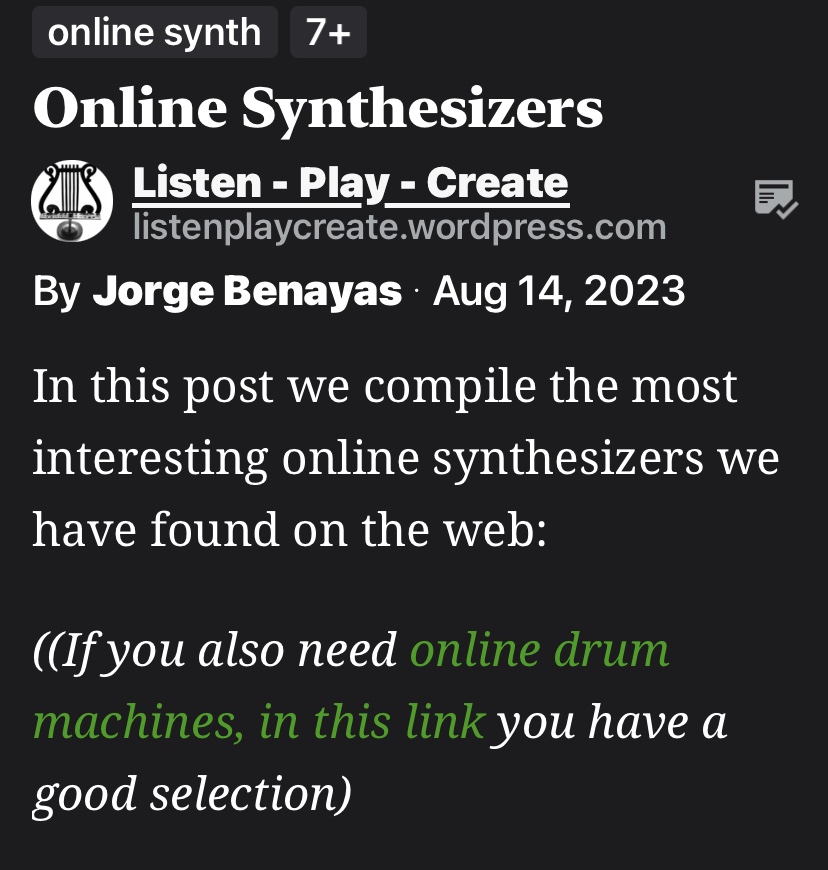 Online Synthesizers